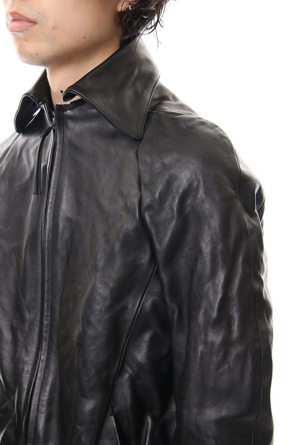 Detachable collar Horse leather jacket - ST105-0019A