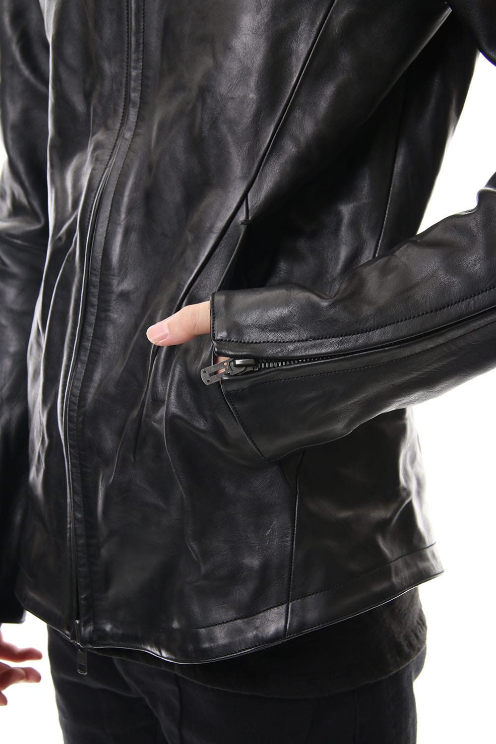 Detachable collar Horse leather jacket - ST105-0019A