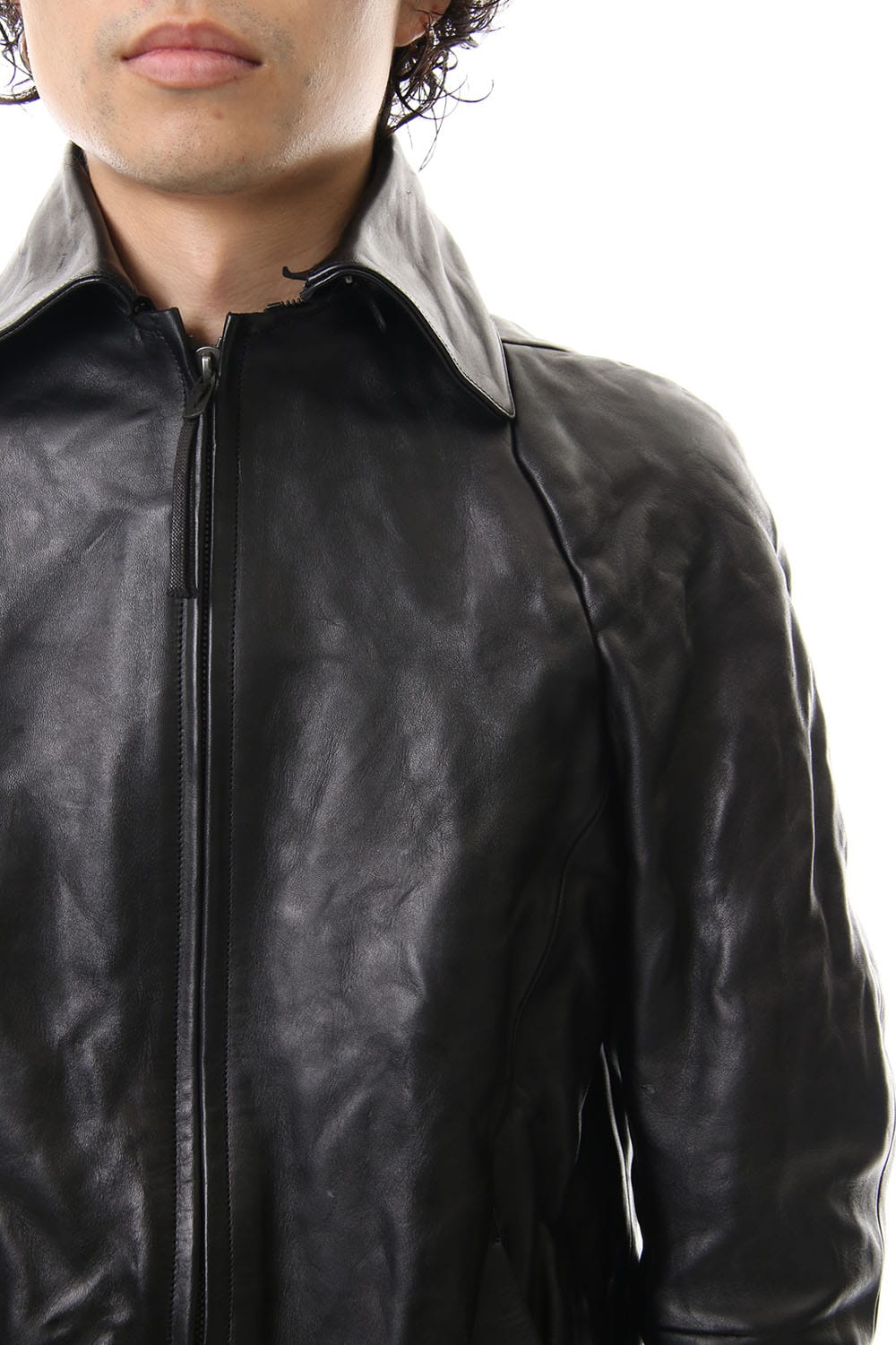 Detachable collar Horse leather jacket - ST105-0019A