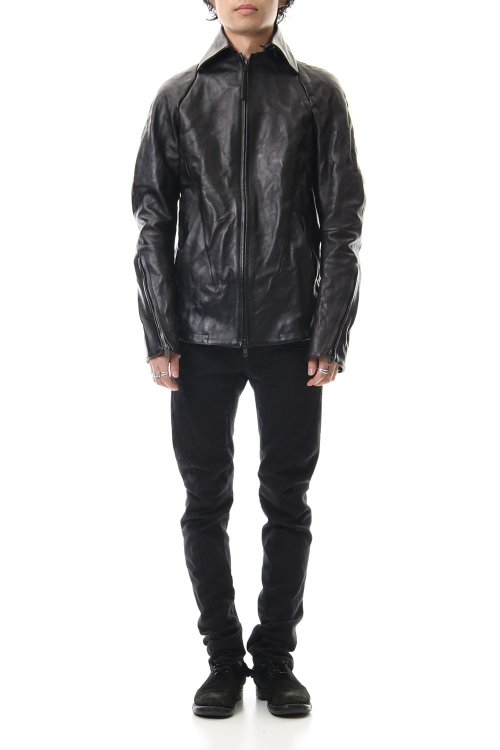 Detachable collar Horse leather jacket - ST105-0019A