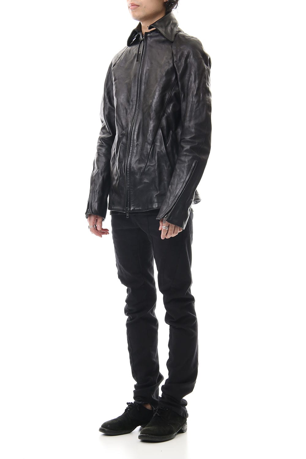 Detachable collar Horse leather jacket - ST105-0019A