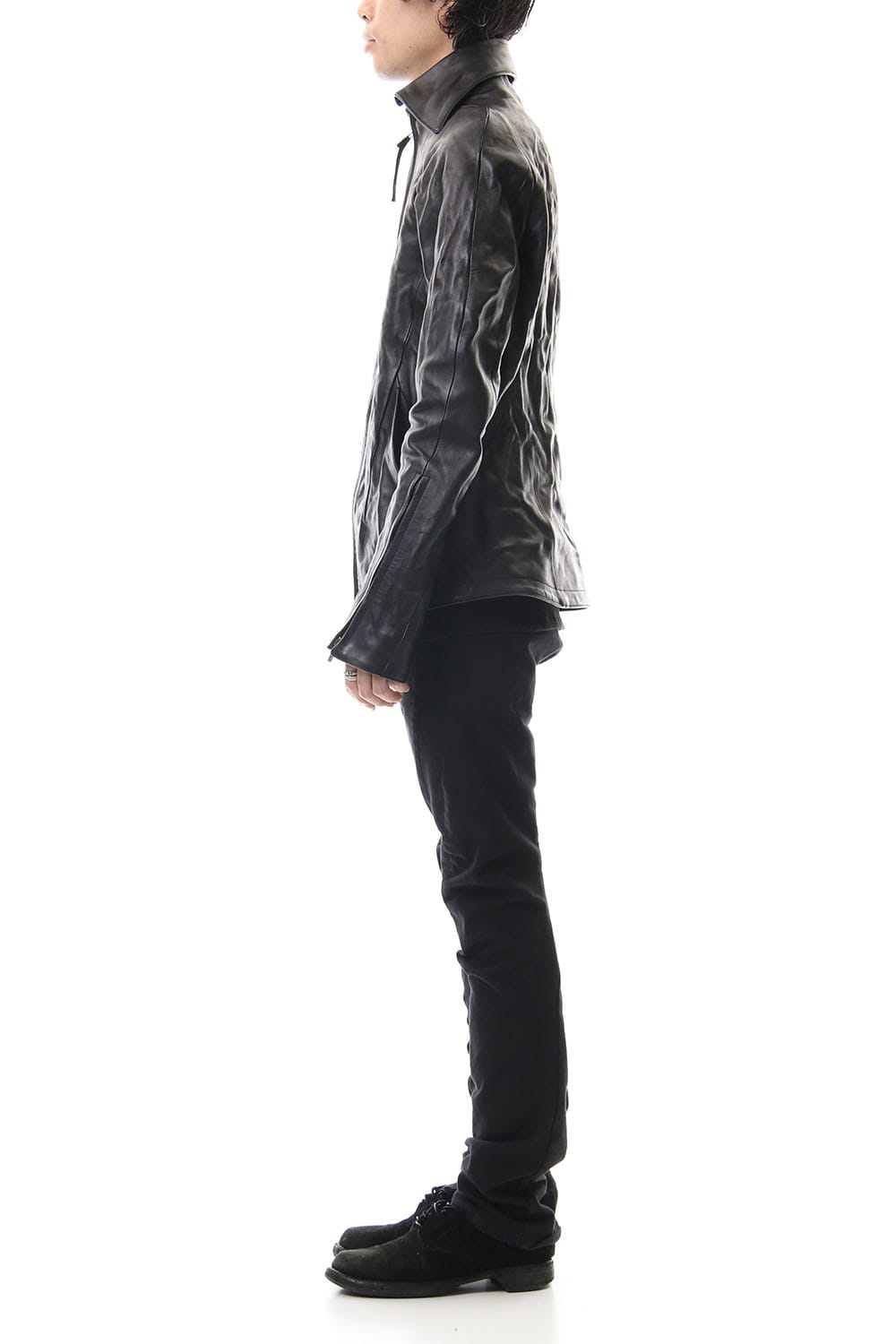 Detachable collar Horse leather jacket - ST105-0019A