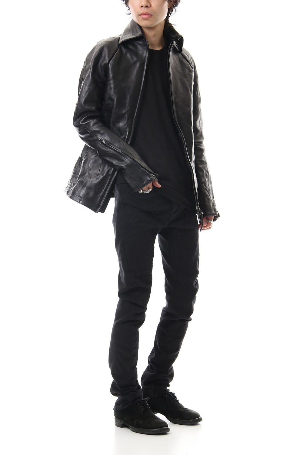 Detachable collar Horse leather jacket - ST105-0019A