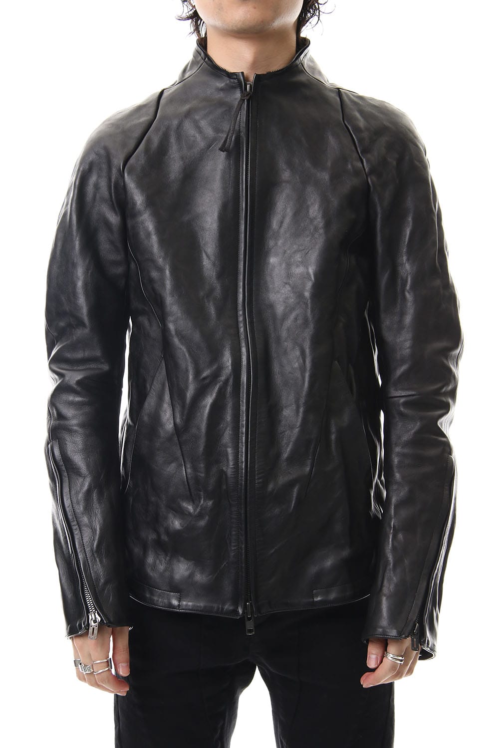 Detachable collar Horse leather jacket - ST105-0019A