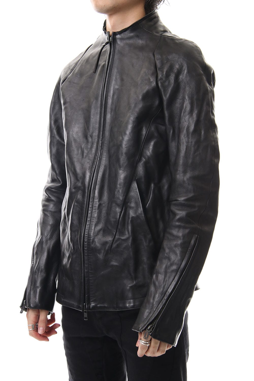 Detachable collar Horse leather jacket - ST105-0019A