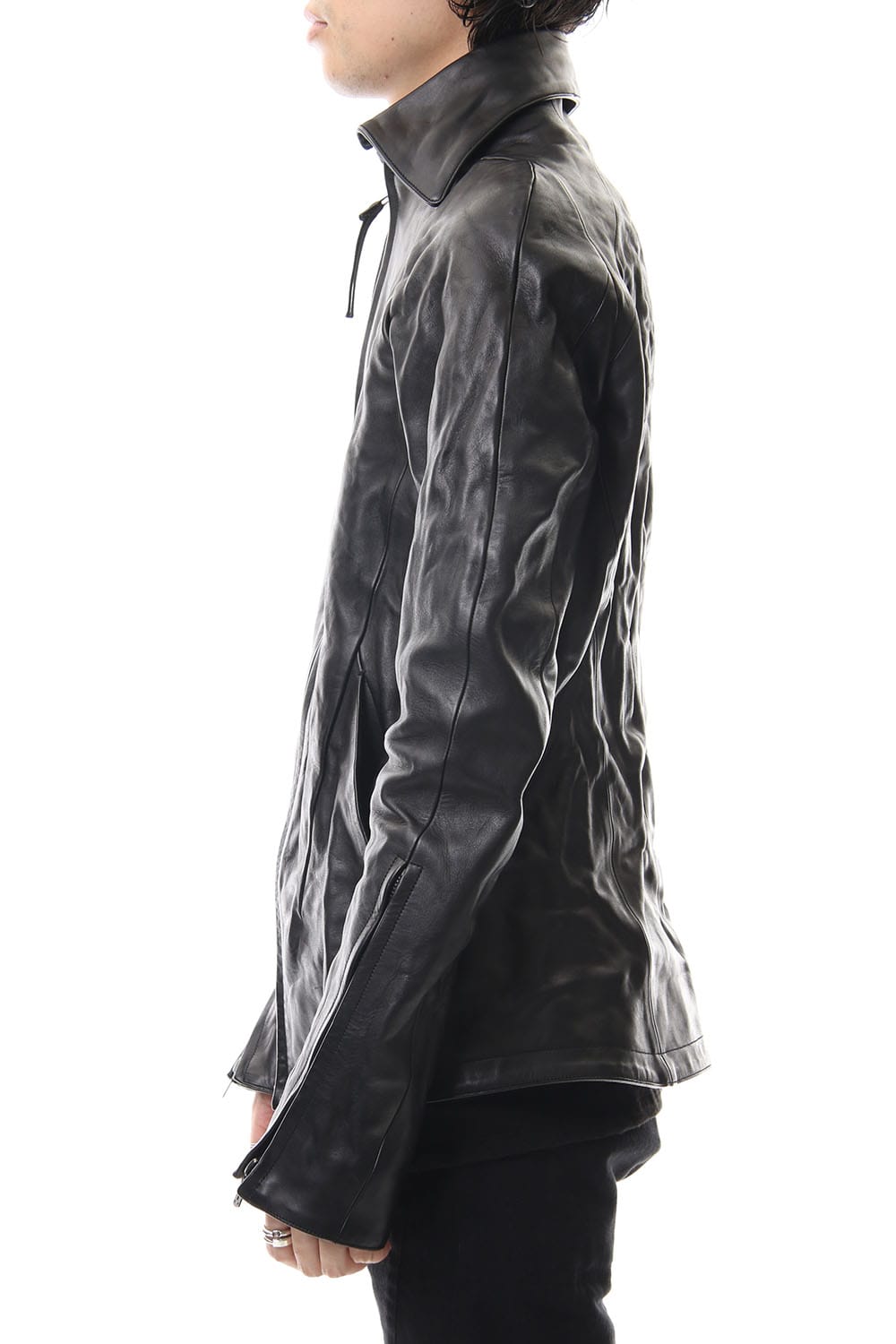 Detachable collar Horse leather jacket - ST105-0019A