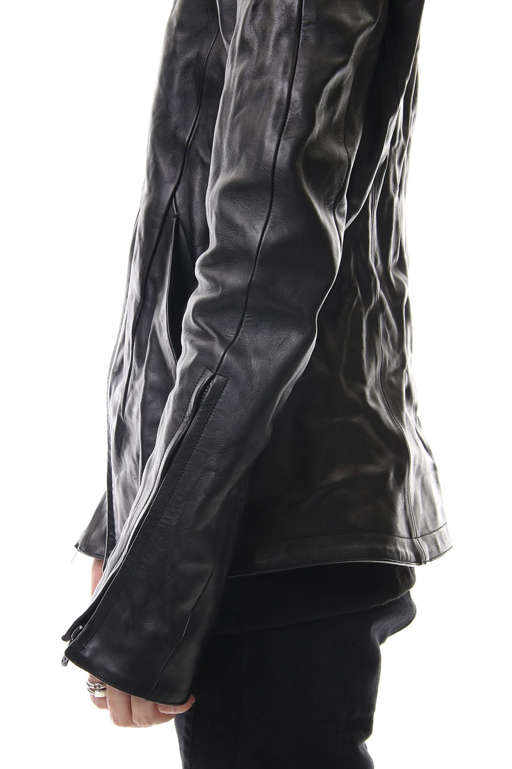 Detachable collar Horse leather jacket - ST105-0019A