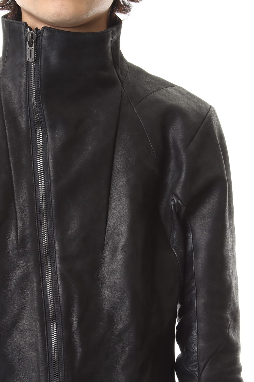 High-Neck horse leather JKT