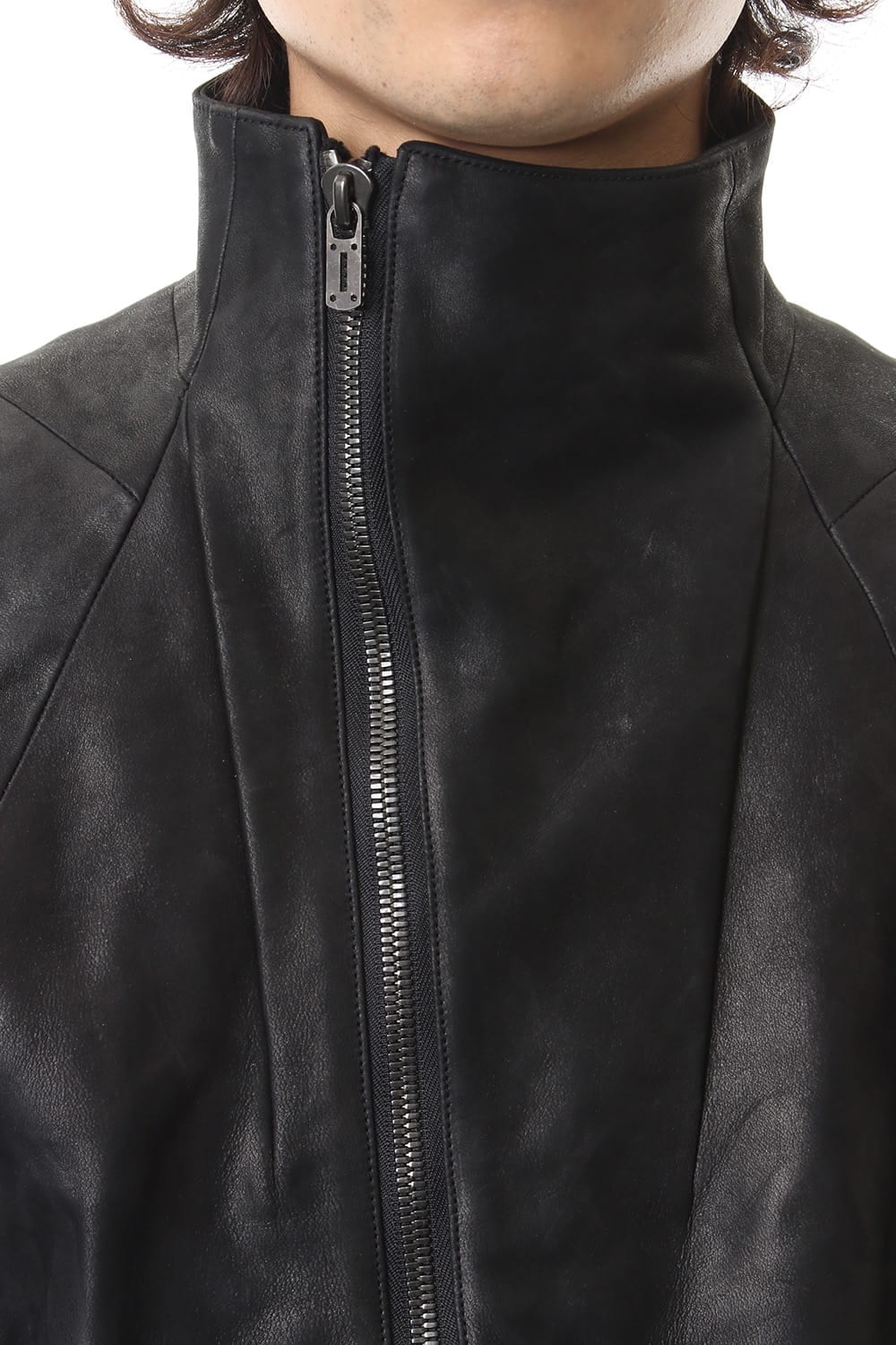 High-Neck horse leather JKT