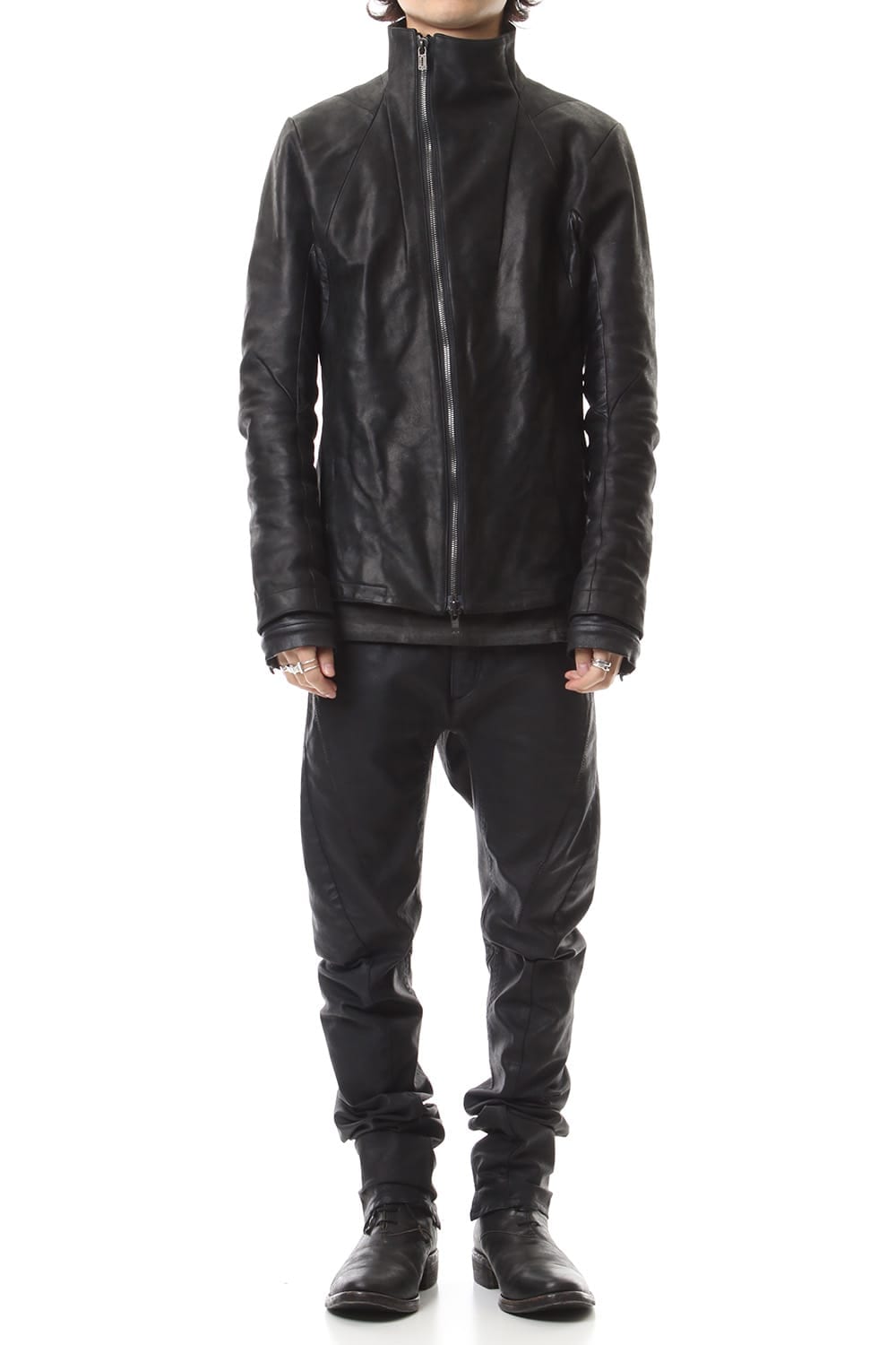 High-Neck horse leather JKT