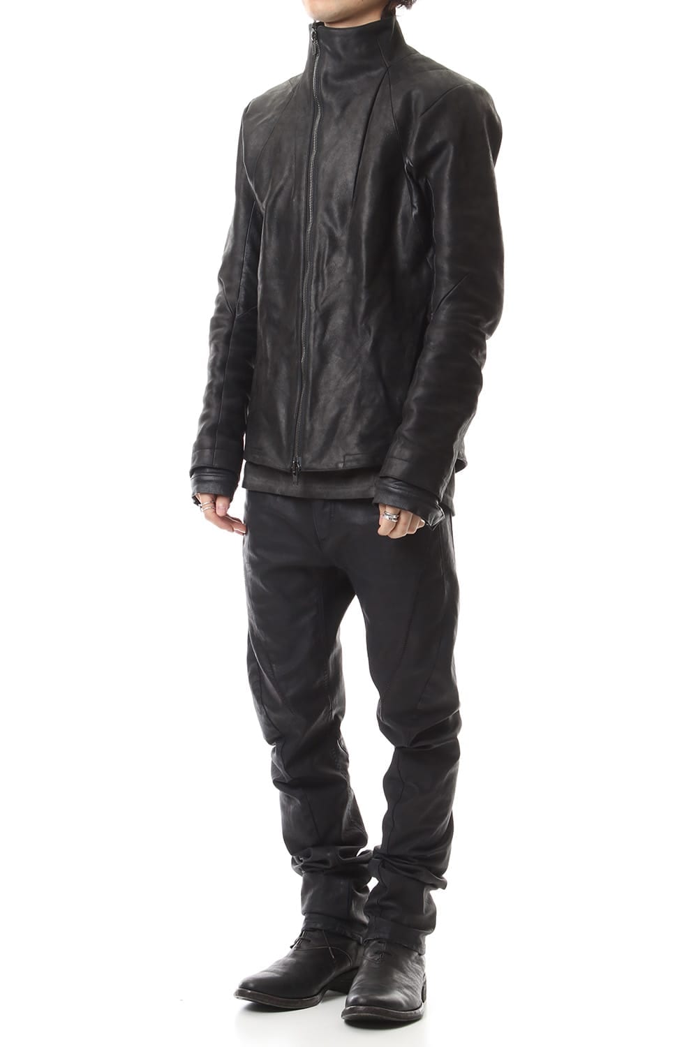 High-Neck horse leather JKT