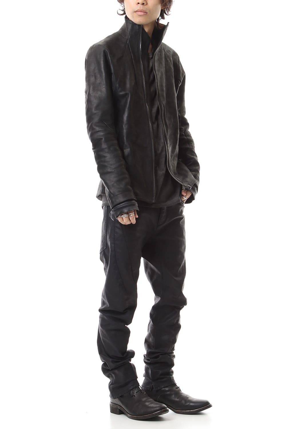 High-Neck horse leather JKT