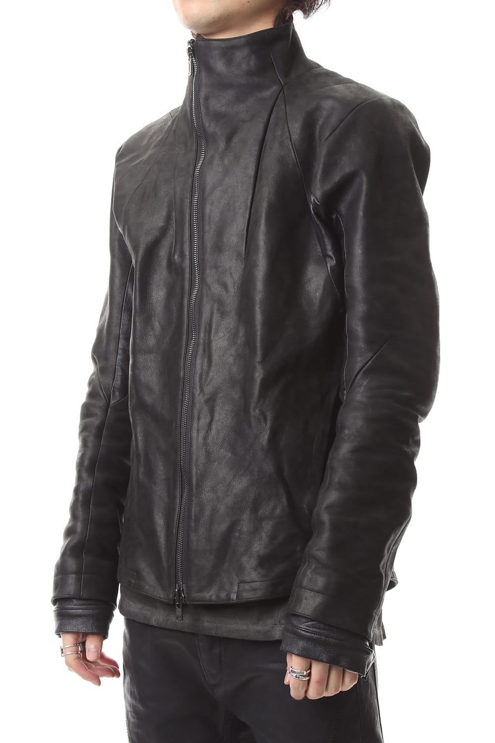 High-Neck horse leather JKT