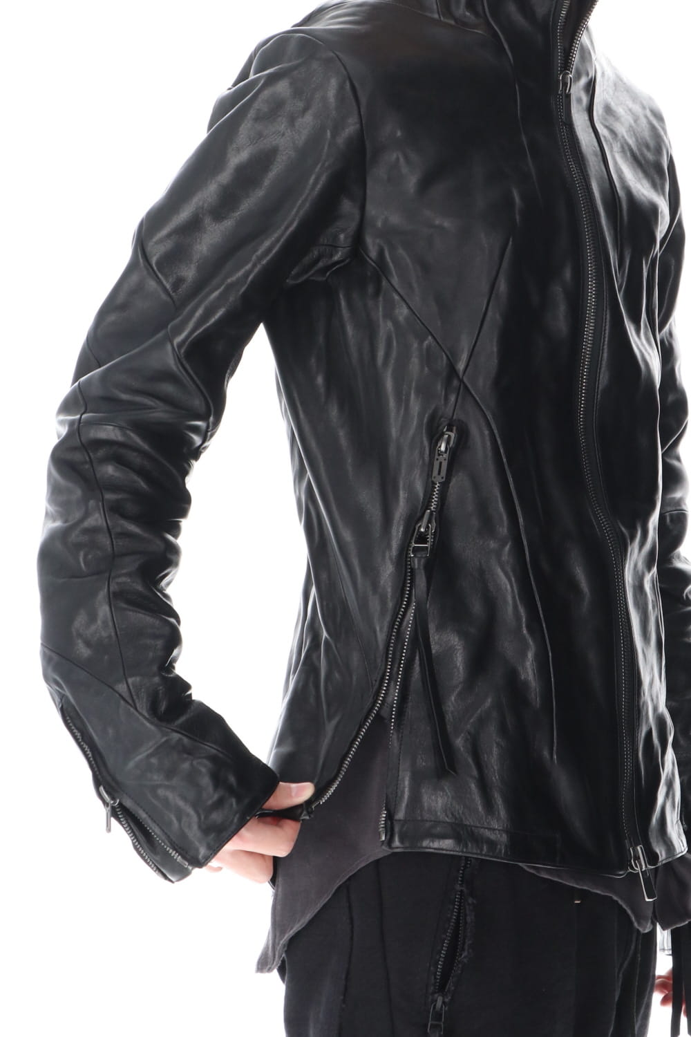 Limited Horse Leather High-Neck Jacket Black