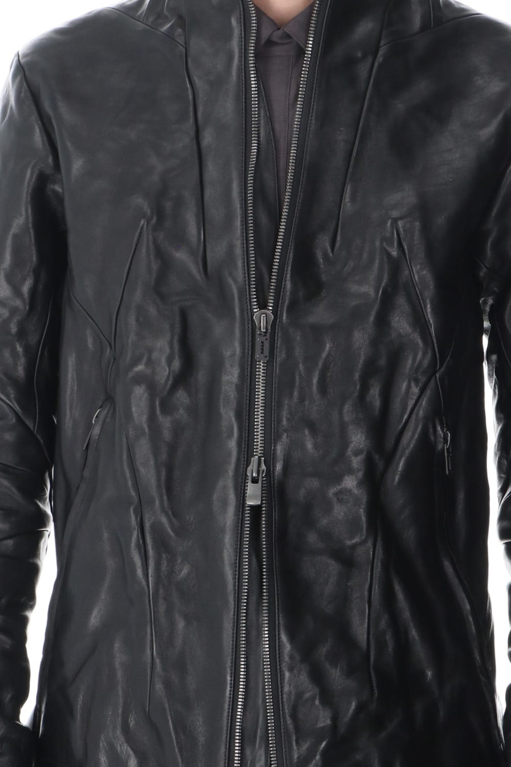Limited Horse Leather High-Neck Jacket Black