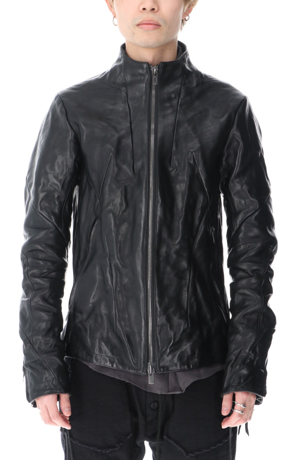 Limited Horse Leather High-Neck Jacket Black