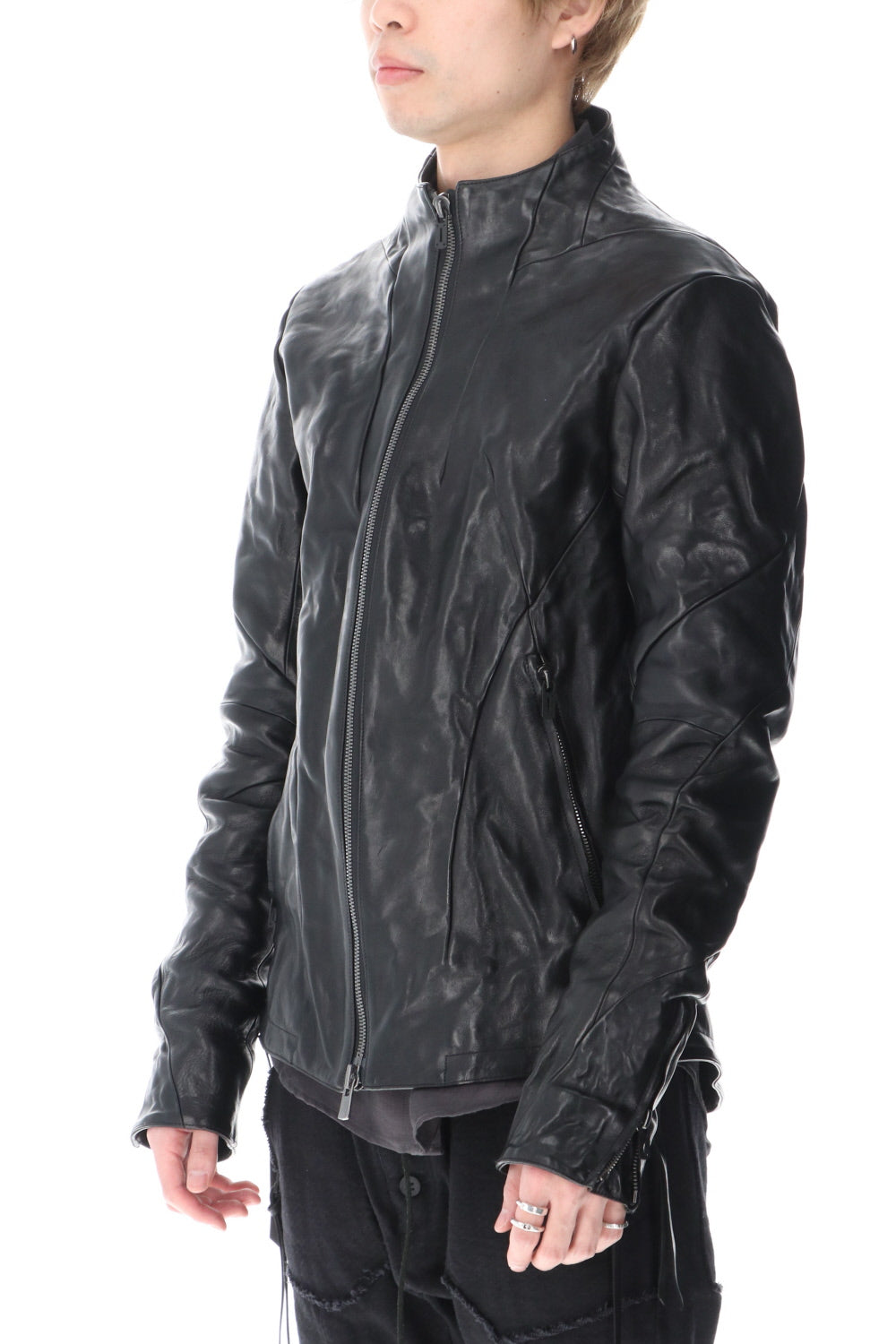 Limited Horse Leather High-Neck Jacket Black