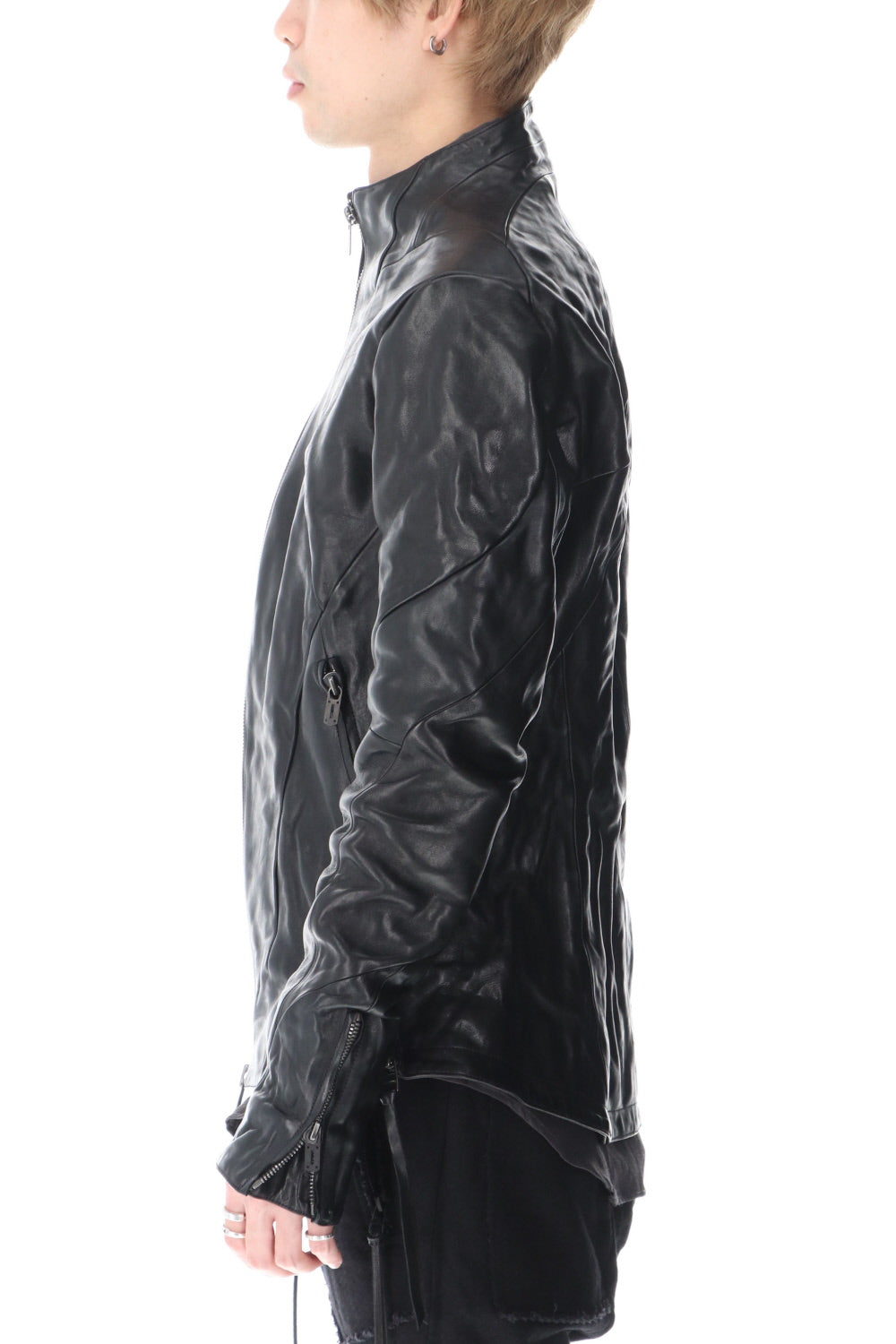 Limited Horse Leather High-Neck Jacket Black