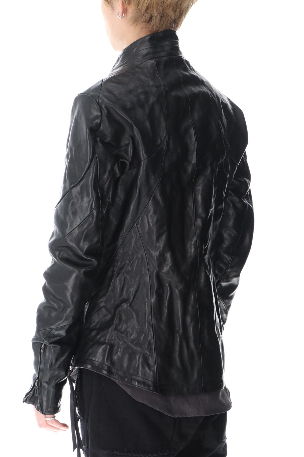Limited Horse Leather High-Neck Jacket Black