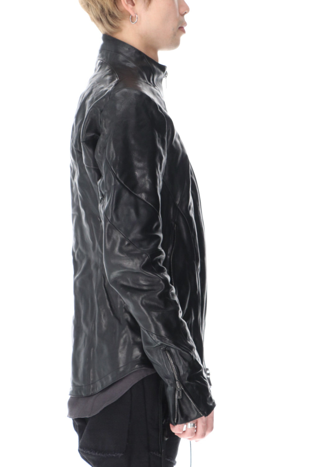 Limited Horse Leather High-Neck Jacket Black