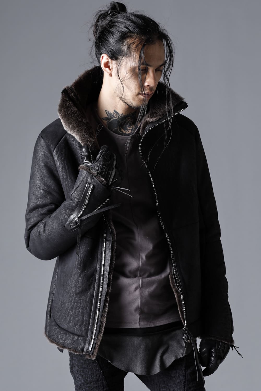 フレンチベイビーラムムートンハイネックジャケット