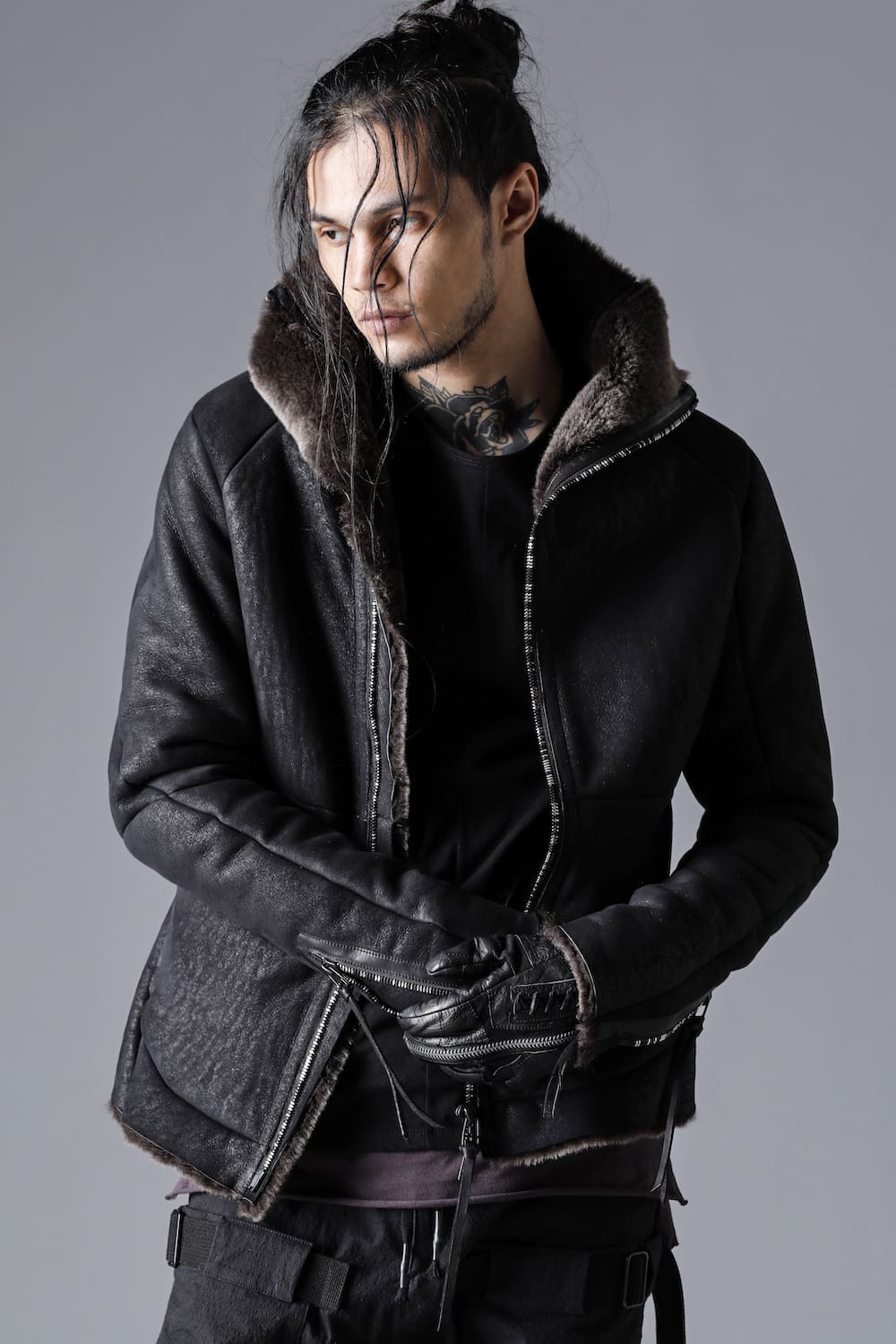 フレンチベイビーラムムートンハイネックジャケット