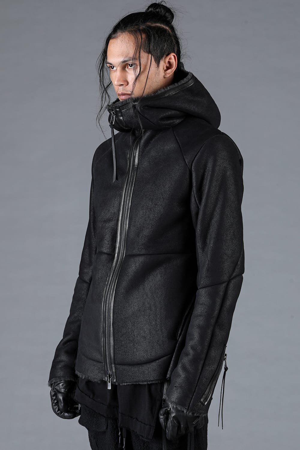 French Baby Lamb Shearling Hooded Jacket