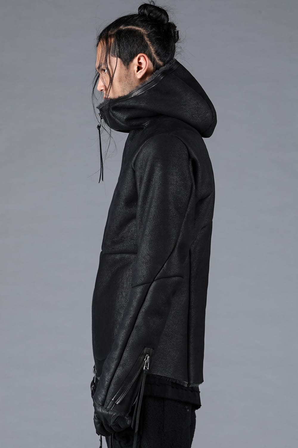 French Baby Lamb Shearling Hooded Jacket