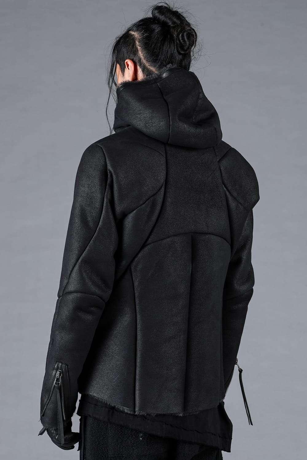 French Baby Lamb Shearling Hooded Jacket