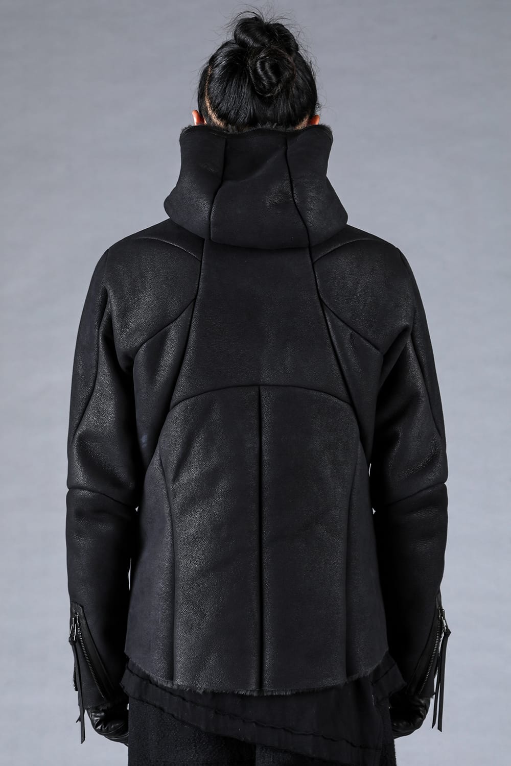 French Baby Lamb Shearling Hooded Jacket