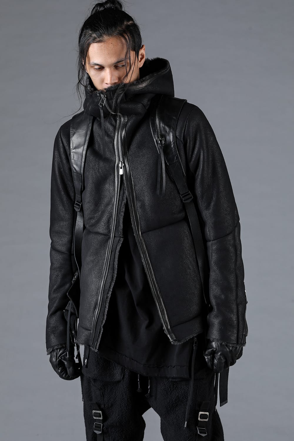 French Baby Lamb Shearling Hooded Jacket