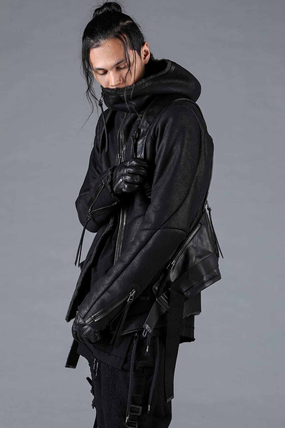 French Baby Lamb Shearling Hooded Jacket