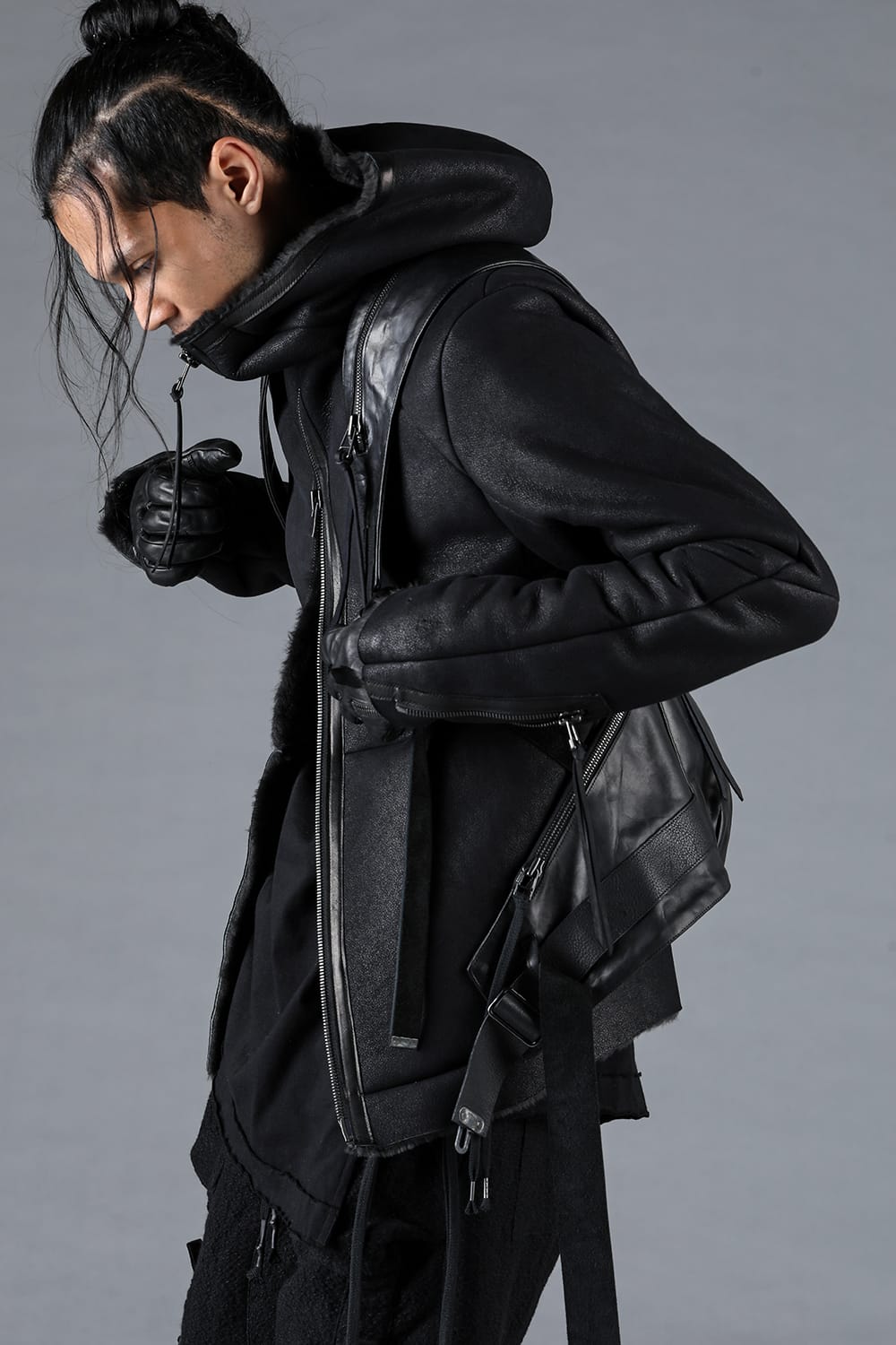 French Baby Lamb Shearling Hooded Jacket