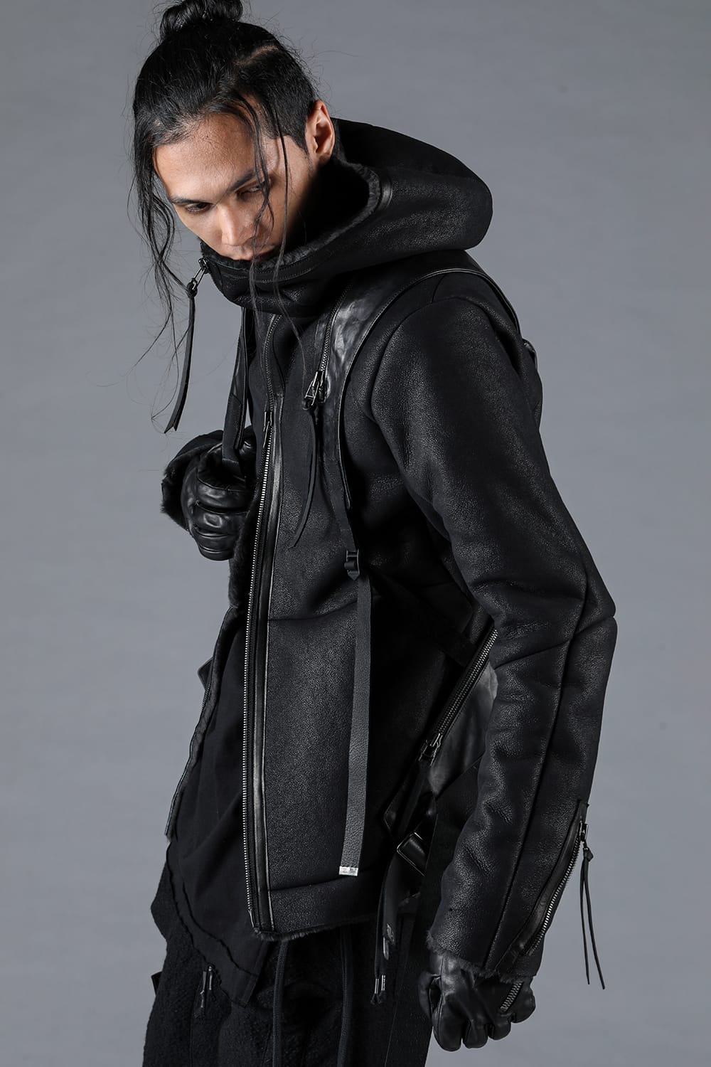 French Baby Lamb Shearling Hooded Jacket