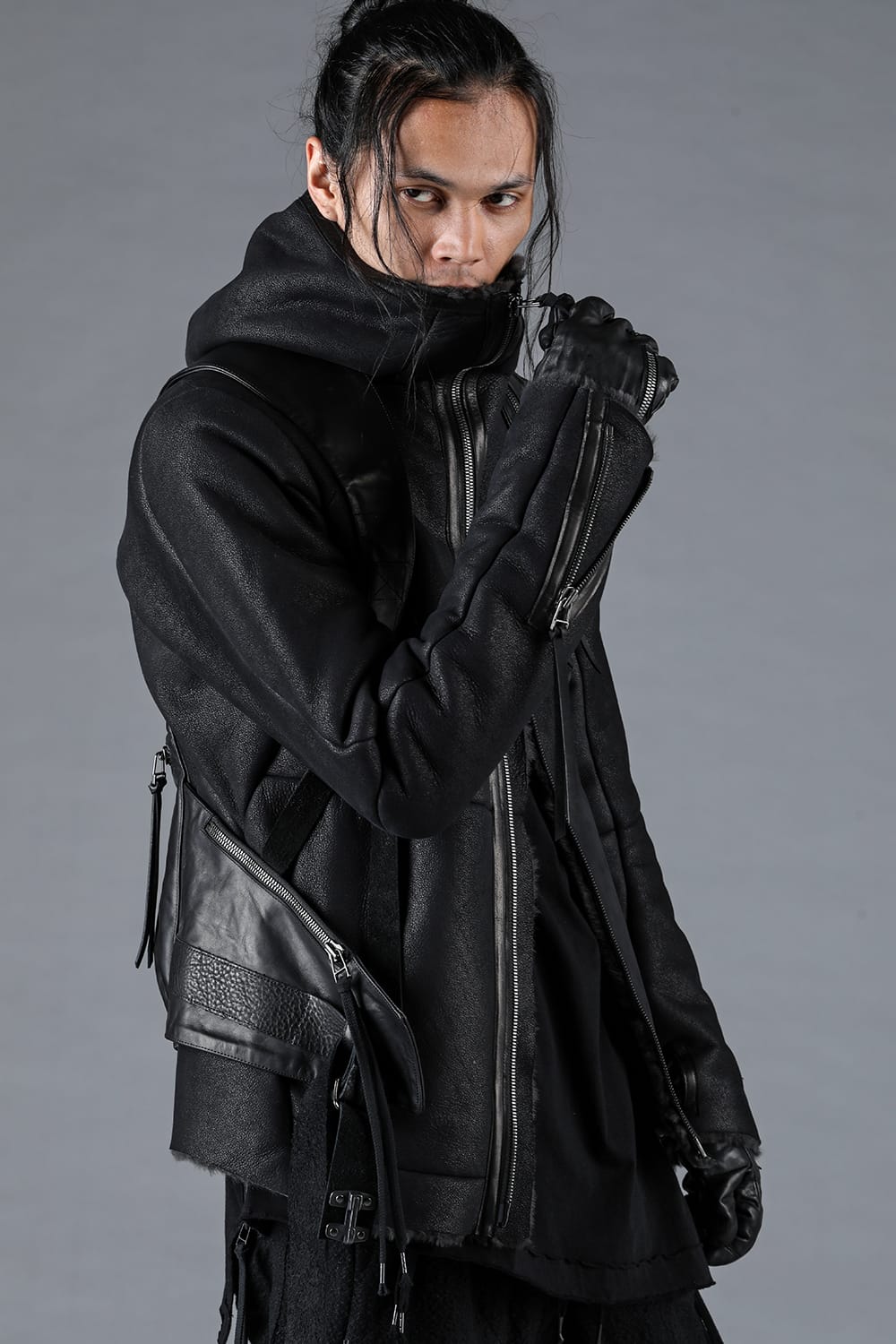 French Baby Lamb Shearling Hooded Jacket