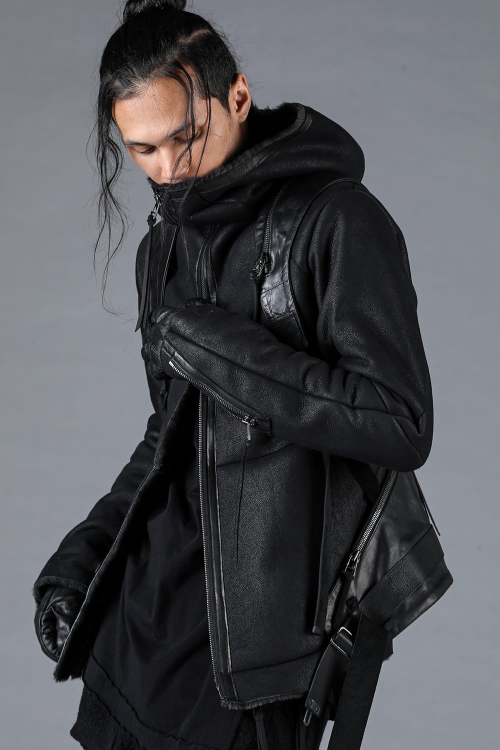 French Baby Lamb Shearling Hooded Jacket