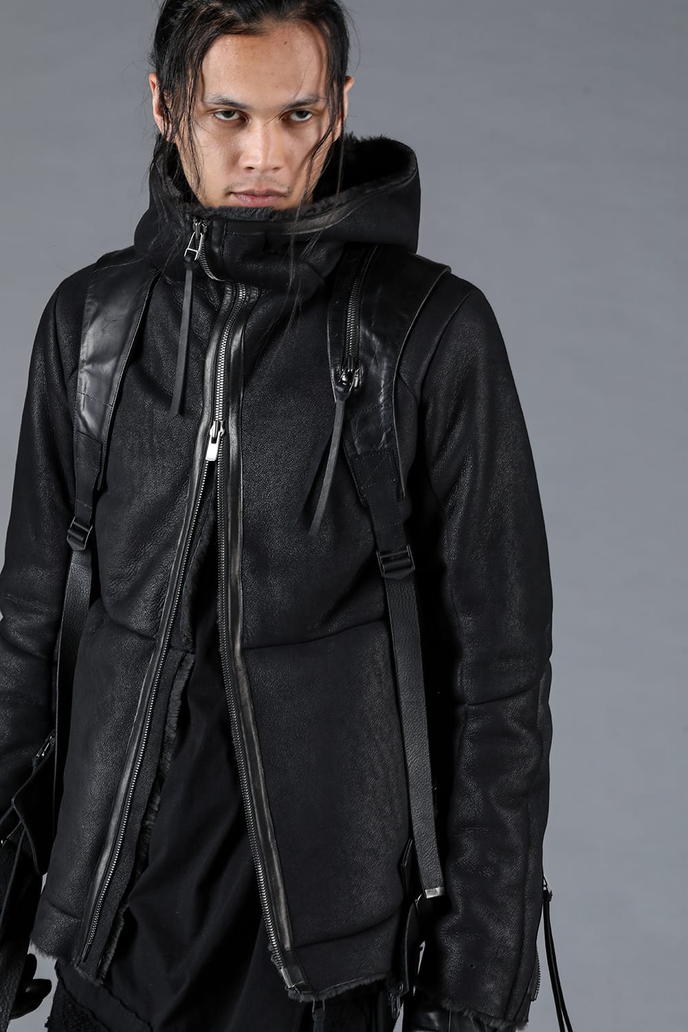 French Baby Lamb Shearling Hooded Jacket