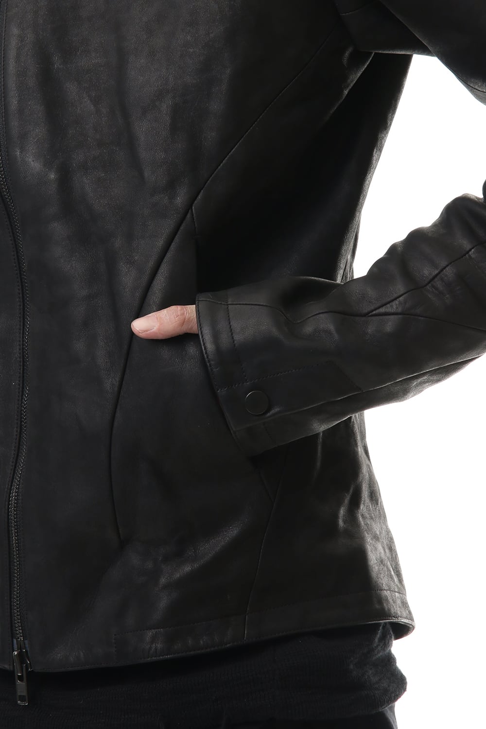 ホースレザー ハイネックジャケット