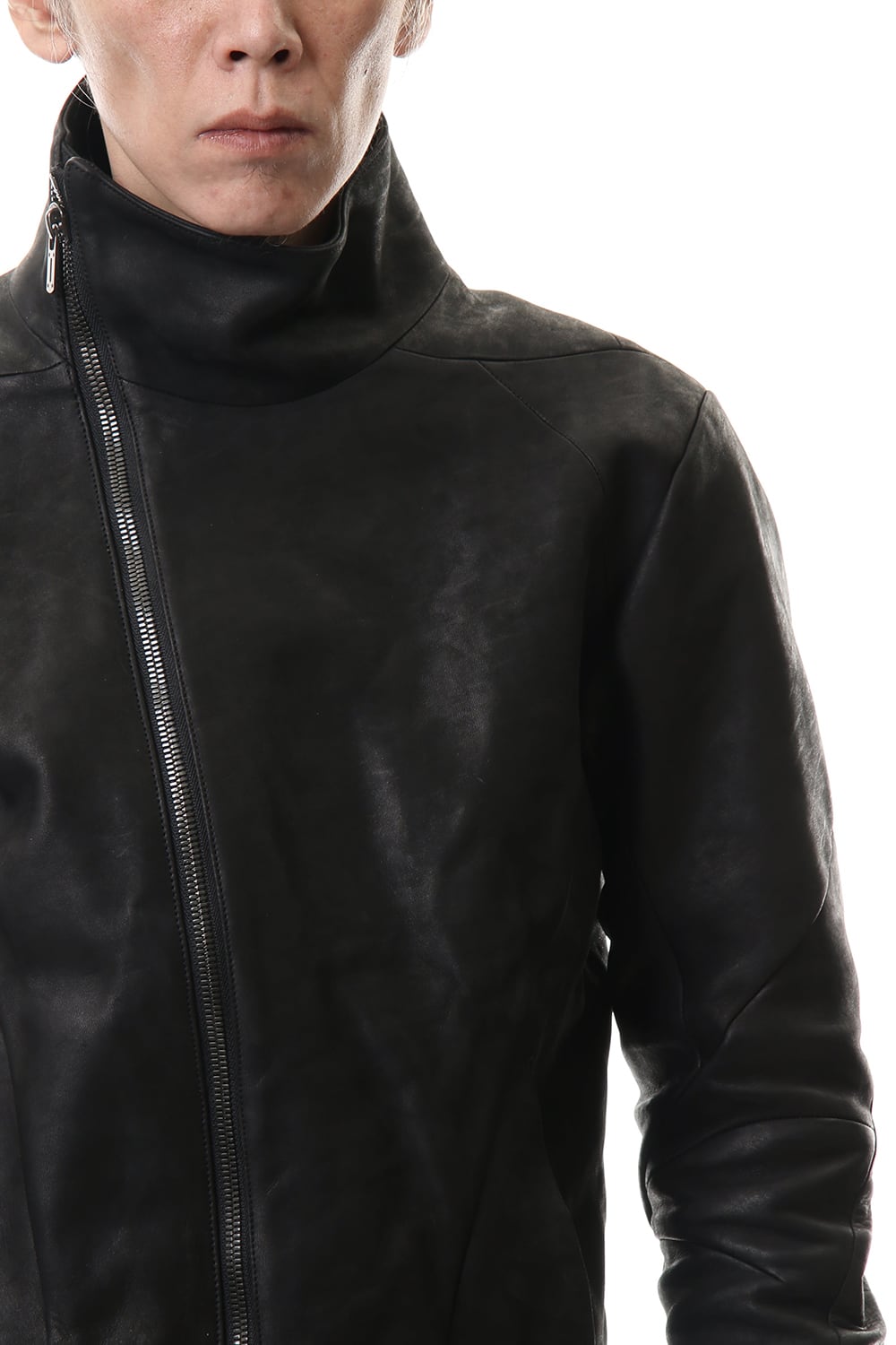 ホースレザー ハイネックジャケット