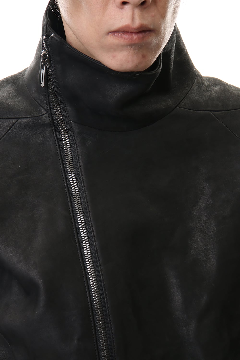ホースレザー ハイネックジャケット