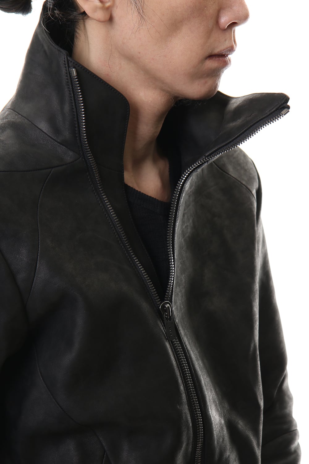 ホースレザー ハイネックジャケット