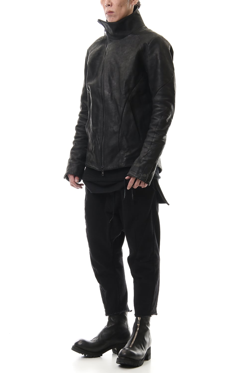 ホースレザー ハイネックジャケット
