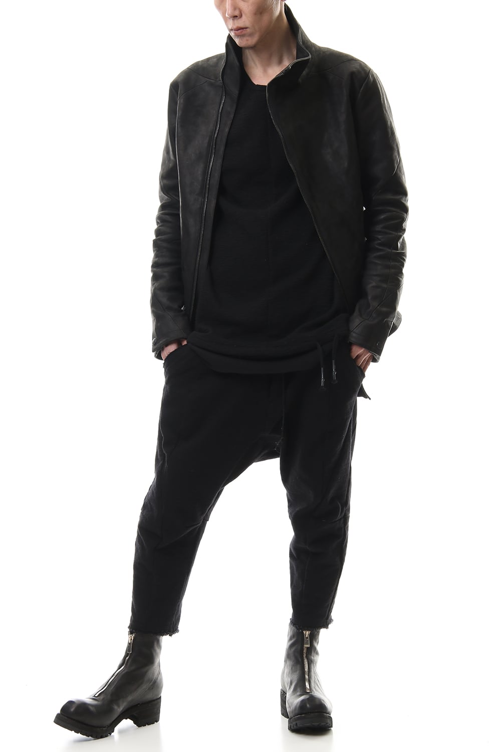 ホースレザー ハイネックジャケット