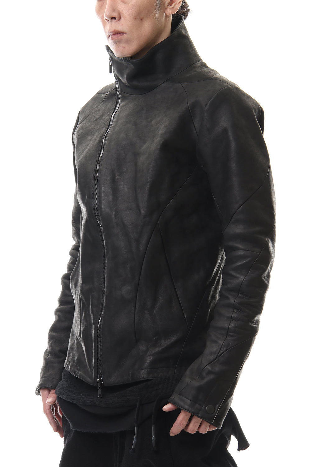 ホースレザー ハイネックジャケット