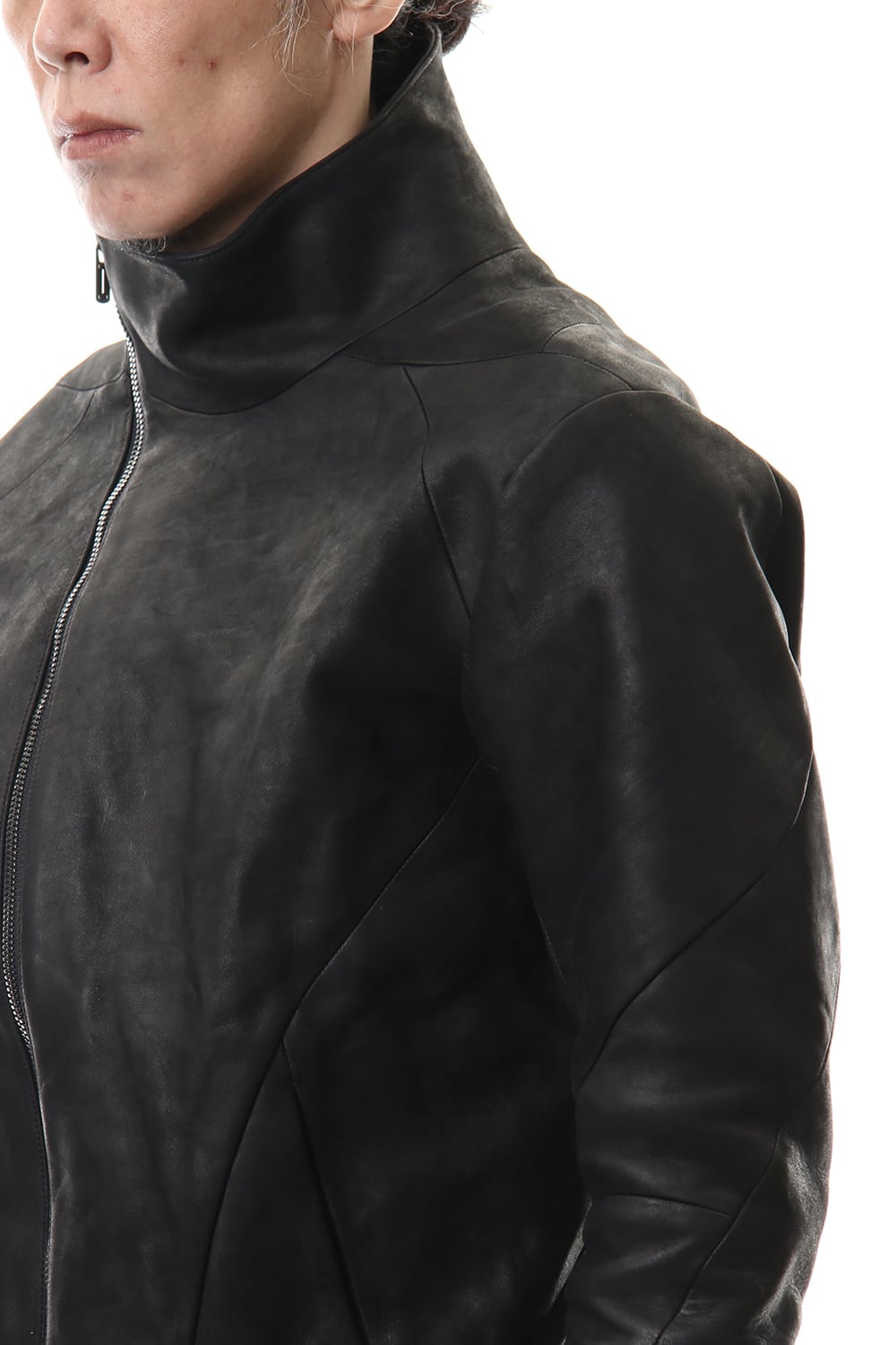 ホースレザー ハイネックジャケット