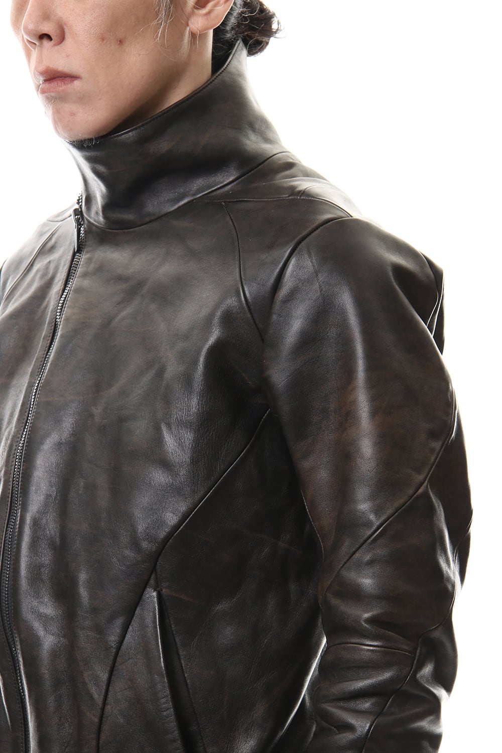 Wood skin dyed Horse leather jacket