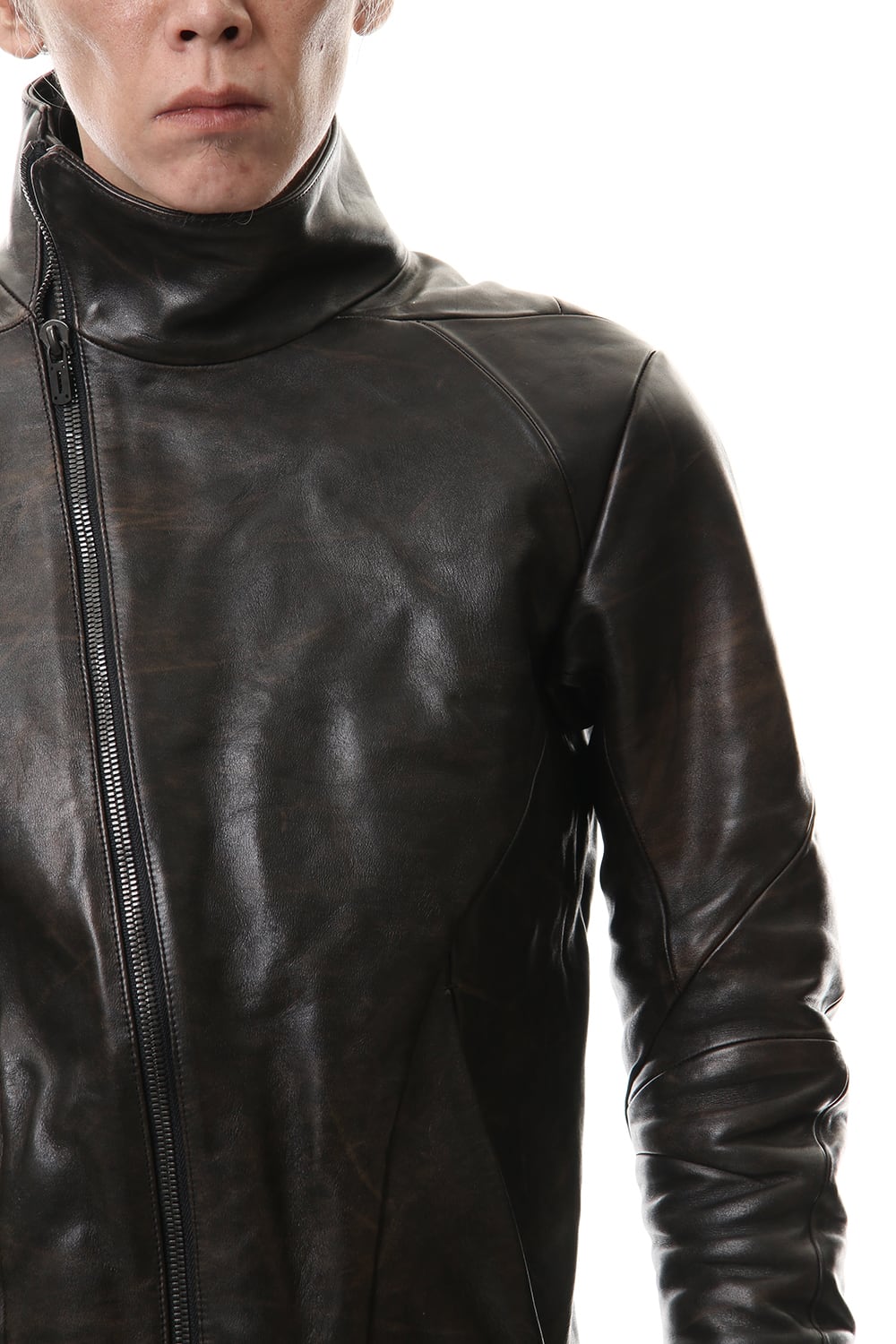 Wood skin dyed Horse leather jacket