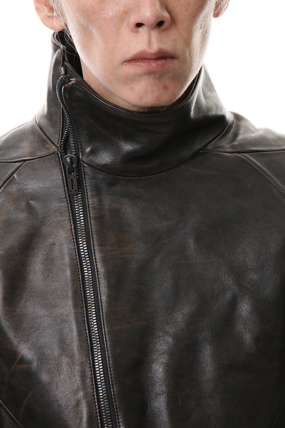 Wood skin dyed Horse leather jacket