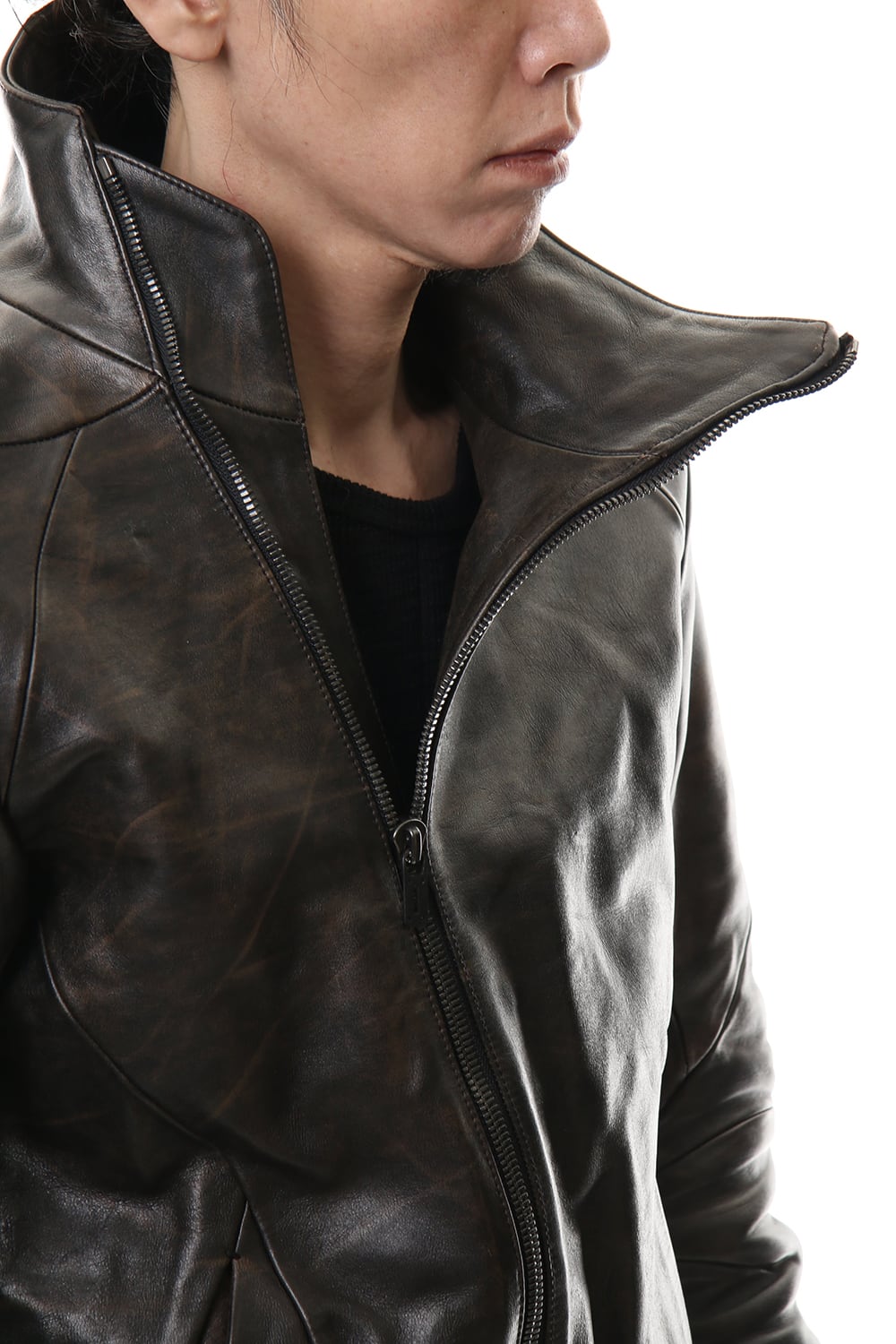 Wood skin dyed Horse leather jacket