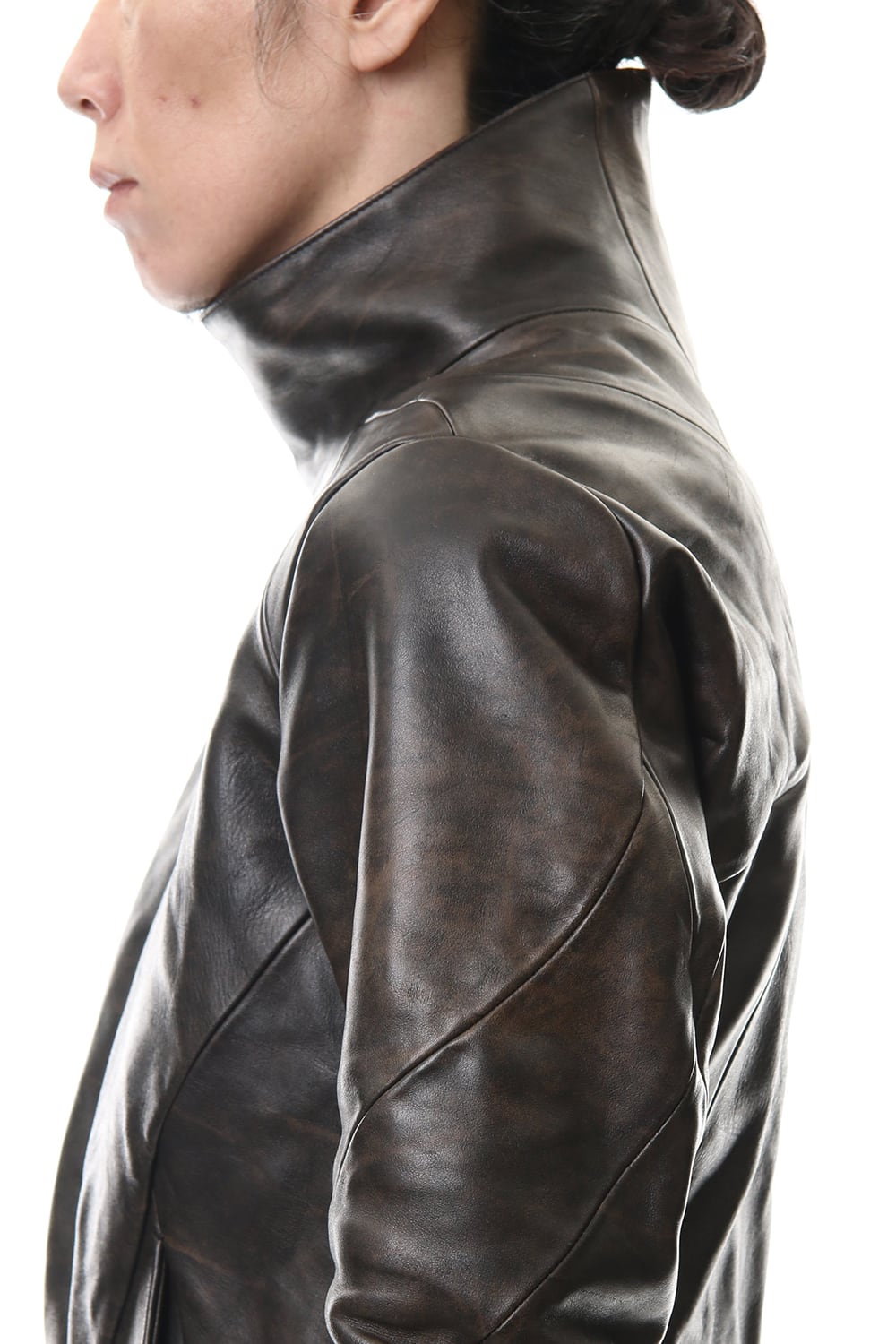 Wood skin dyed Horse leather jacket